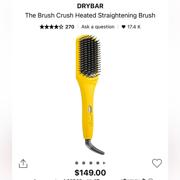Drybar Hair Dry Bar Brush Crush Heated Straightener Brush Poshmark